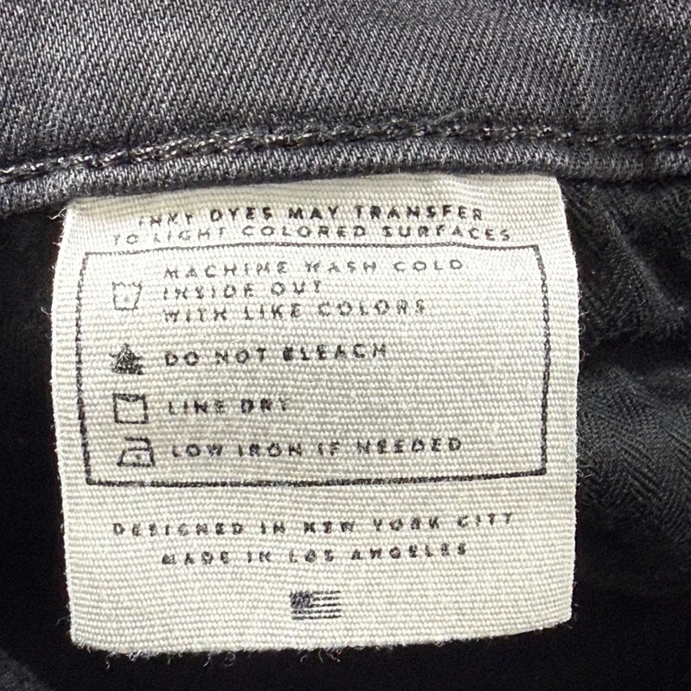 AYR Women Black High Rise Skinny Jeans‎ Raw Hem Made in USA W26 L30 Solid Wash